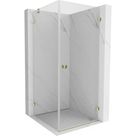 Mexen Lunar-B dešinė pusė varstoma dušo kabina 70 x 70 cm, skaidri, auksinė - 832-070-070-50-00-P