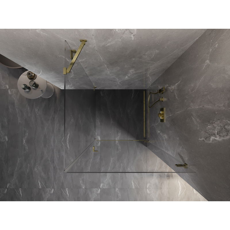 Mexen Lunar-B dušo kabina varstoma dešinė 70 x 70 cm, skaidri, auksinė - 832-070-070-50-00-P