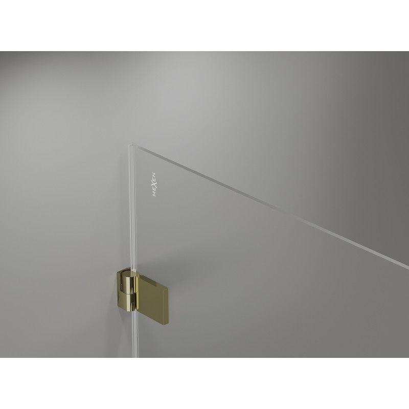 Mexen Lunar-B dešiniųjų atveriamų durų dušo kabina 85 x 80 cm, skaidri, auksinė - 832-085-080-50-00-P