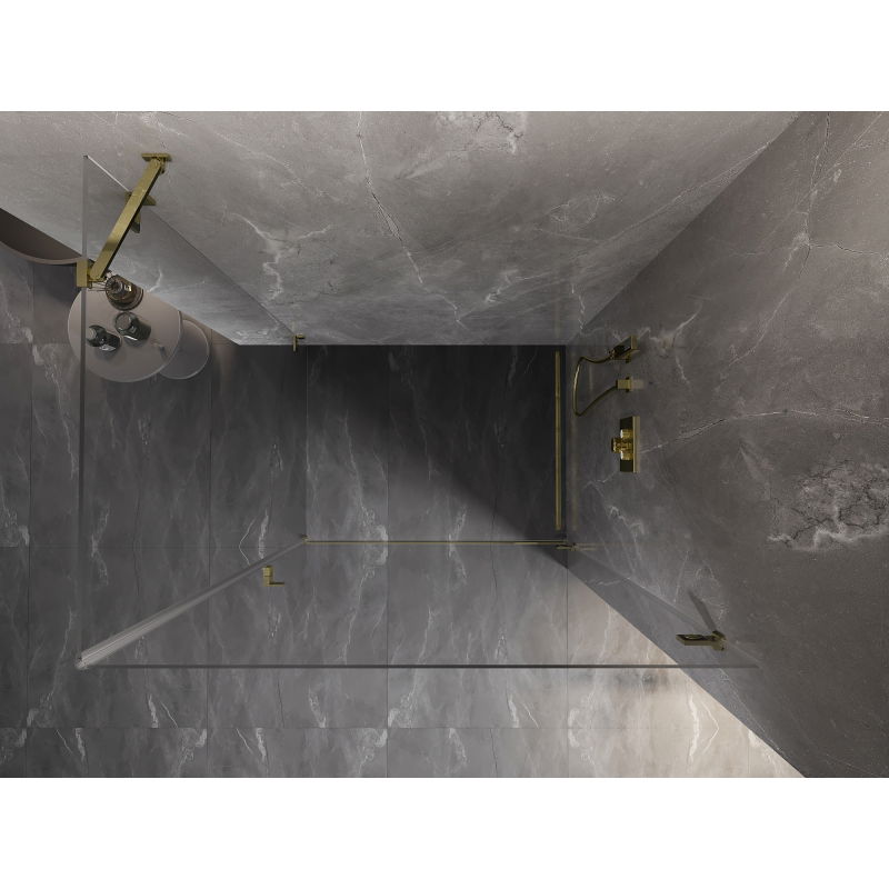 Mexen Lunar-B dušinė kabina atsidaranti dešinė 90 x 80 cm, permatoma, auksinė - 832-090-080-50-00-P
