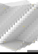 Mexen Lunar-B kairiu durelių, 90 x 70 cm permatoma auksinė matinė dušo kabina - 832-090-070-55-00-L