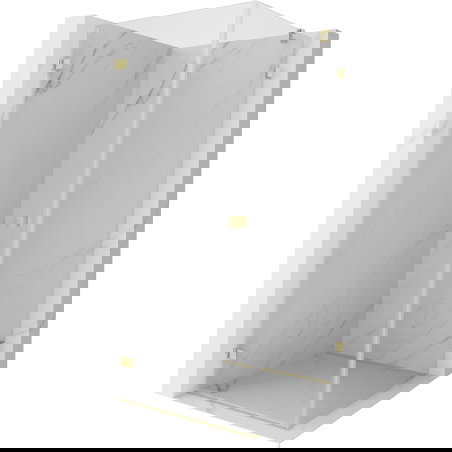 Mexen Lunar-B užveriama kairioji dušo kabina, 80 x 80 cm, skaidri, šlifuoto aukso spalvos - 832-080-080-55-00-L