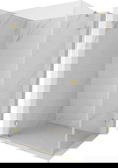 Mexen Lunar-B kairėn varstoma dušo kabina 90 x 80 cm, skaidri, auksinė matinė - 832-090-080-55-00-L