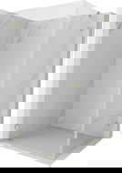 Mexen Lunar-B dušas kabina, varstoma kairė, 100 x 80 cm, permatoma, auksinė šepečiuota - 832-100-080-55-00-L