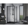 Mexen Apia stumdomoji dušo kabina 120 x 80 cm, skaidri, juoda + Flat padėklas, juodas - 840-120-080-70-00-4070B