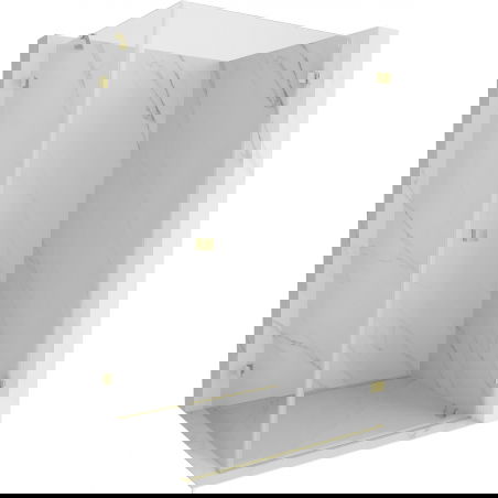 Mexen Lunar-B dešinė pusė dušo kabina 100 x 70 cm, skaidri, šlifuotas auksas - 832-100-070-55-00-P