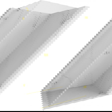 Mexen Lunar-B teisėje atveriama dušo kabina 100 x 80 cm, skaidri, aukso spalvos šlifuotas - 832-100-080-55-00-P