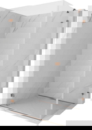 Mexen Lunar-B kairiųjų durų dušo kabina 90 x 70 cm, permatoma, rožinis auksas - 832-090-070-60-00-L