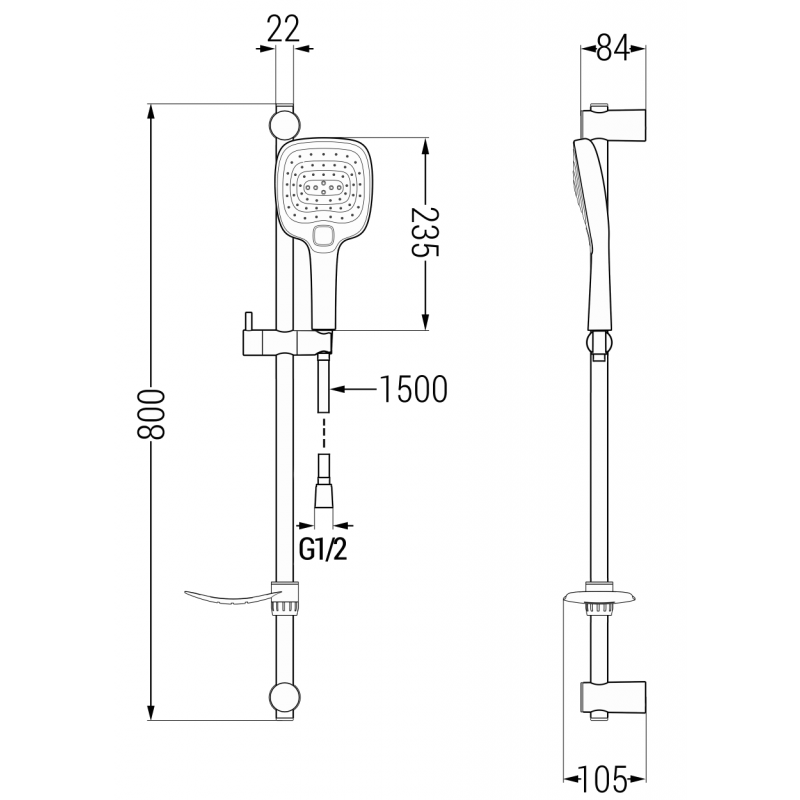 Mexen DF17 stumdomas dušo komplektas, chromas - 785174582-02