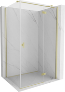Mexen Mist-H T dušinės kabina su varstomomis dešininėmis durimis 120 x 75 cm, skaidri, šepečiuotas auksas