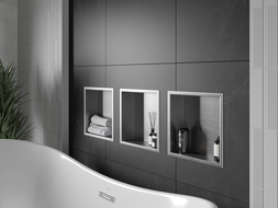 Mexen X-Wall-R įleidžiama lentyna su apsiuvimu 30 x 30 cm, inox - 1910303010