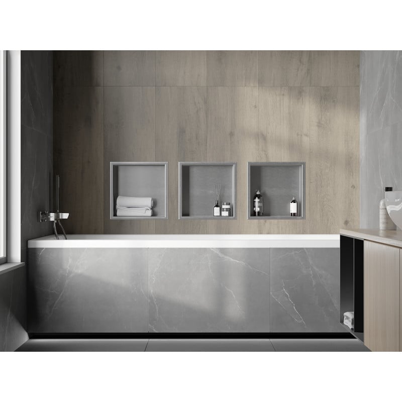 Mexen X-Wall-R nišinė lentyna su apykakle 30 x 30 cm, nerūdijantis plienas - 1910303010