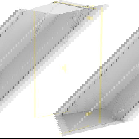 Mexen Mist-H T dešinėn varstoma dušo kabina 80 x 80 cm, skaidri, šlifuoto aukso - 8A5T-080-080-55-00-P