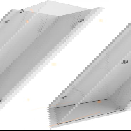 Mexen Lunar-B atveriama dešinės pusės dušo kabina 85 x 80 cm, skaidri, rausvas auksas - 832-085-080-60-00-P