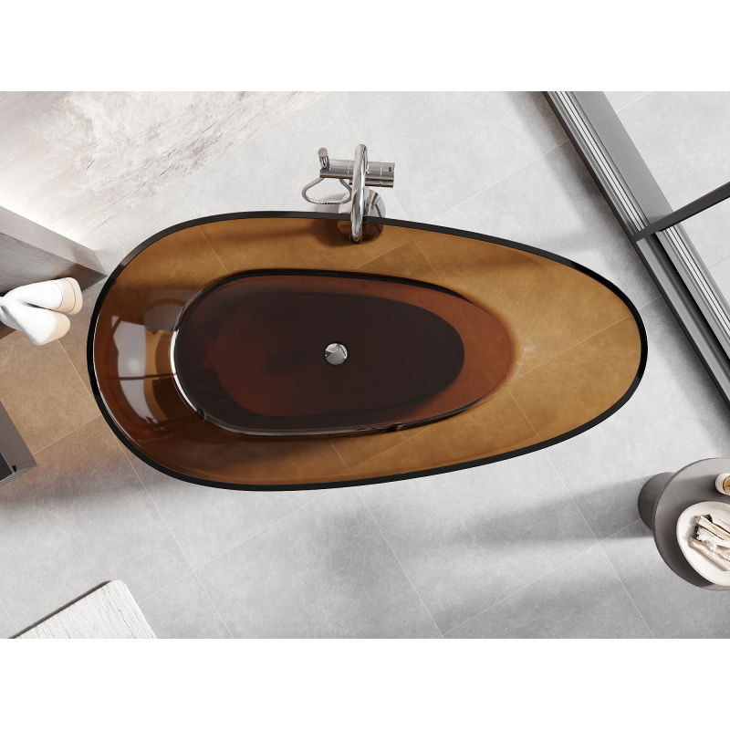 Mexen Glass earth laisvai stovinti skaidri vonia 170 x 85 cm, chromuotas kamštis - 58061708505