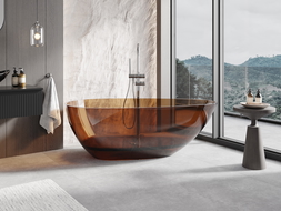 Mexen Glass earth laisvai stovinti skaidri vonia 170 x 85 cm, chromuotas kamštis - 58061708505