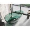 Mexen Glass Laisvai stovinti permatoma vonia 170 x 85 cm, žydra, chromuota kamštis - 58061708511