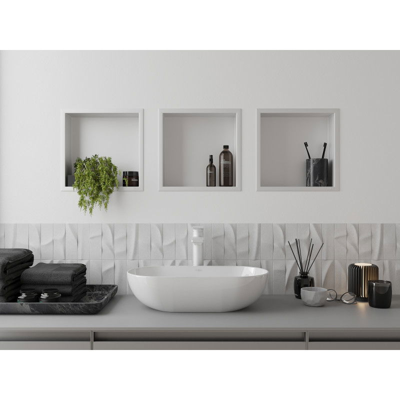 Mexen X-Wall-R įleidžiama lentyna su flanšu 30 x 30 cm, balta - 1920303010