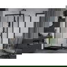 Mexen Apia stumdoma dušo kabina 140 x 70 cm, Skaidrus, Juoda + dušo padėklas Flat, Juoda - 840-140-070-70-00-4070B
