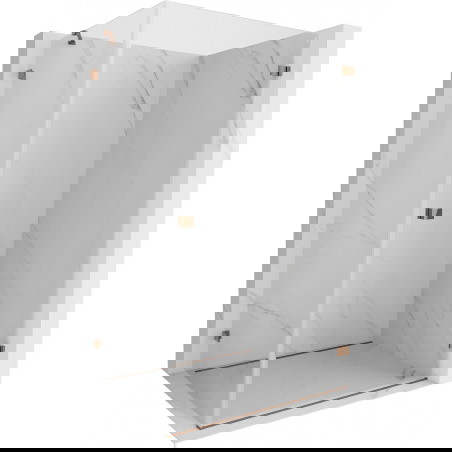 Mexen Lunar-B dešinysis varstomas dušo kabinas 100 x 90 cm, skaidrus, rožinio aukso spalvos - 832-100-090-60-00-P