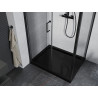 Mexen Apia stumdomos dušo kabina 140 x 80 cm, skaidri, juoda + Flat padėklas, juodas - 840-140-080-70-00-4070B