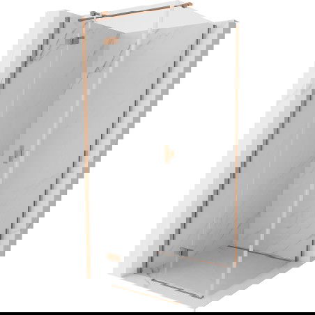 Mexen Mist H T dušo kabina, vienos durys kairės 85 x 85 cm, permatomos, šlifuotas varis - 8A5T-085-085-65-00-L