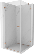 Mexen Lunar-B kairioji varstoma dušo kabina 80 x 80 cm, permatoma, šlifuotas varis - 832-080-080-65-00-L