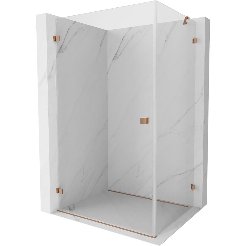 Mexen Lunar-B kairioji varstoma dušo kabina 85 x 80 cm, skaidrus, šlifuota varis - 832-085-080-65-00-L
