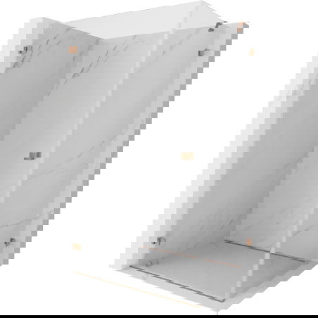 Mexen Lunar-B dušo kabina varstoma kairė 90 x 80 cm, permatoma, šlifuotas varis - 832-090-080-65-00-L