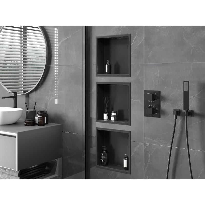Mexen X-Wall-R nišinė lentyna su apvadu 30 x 30 cm, juoda - 1970303010