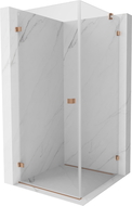 Mexen Lunar-B atidaroma kairioji dušo kabina 90 x 90 cm, permatomas, šlifuotas varis - 832-090-090-65-00-L