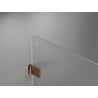 Mexen Lunar-B atidaroma kairioji dušo kabina 90 x 90 cm, permatomas, šlifuotas varis - 832-090-090-65-00-L