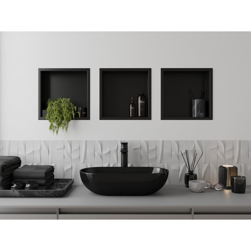 Mexen X-Wall-R nišinė lentyna su apvadu 30 x 30 cm, juoda - 1970303010