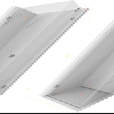 Mexen Lunar-B dušo kabina atveriama kairė 100 x 90 cm, permatoma, šlifuotas varis - 832-100-090-65-00-L