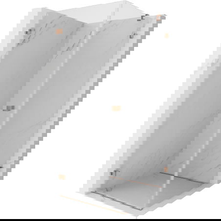 Mexen Lunar-B dušo kabina atidaroma kairė 100 x 100 cm, skaidri, šlifuotas varis - 832-100-100-65-00-L