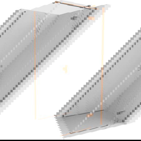 Mexen Mist-H T dešinė pusiau atveriama dušo kabina 85 x 85 cm, skaidrus, šlifuotas varis - 8A5T-085-085-65-00-P