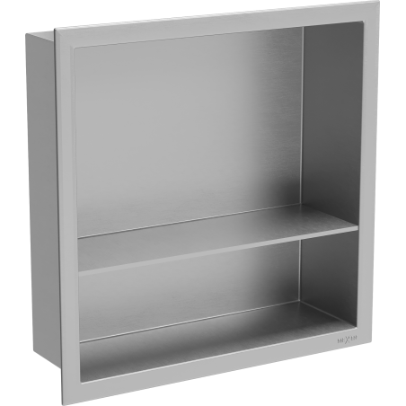 Mexen X-Wall-R įdėklų lentyna su apvadu ir lentyna 30 x 30 cm, inox - 1910303010S