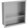 Mexen X-Wall-R nišinė lentynėlė su apykakle ir lentyna 30 x 30 cm, inox - 1910303010S