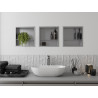 Mexen X-Wall-R nišinė lentynėlė su apykakle ir lentyna 30 x 30 cm, inox - 1910303010S