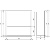 Mexen X-Wall-R įdėklų lentyna su apvadu ir lentyna 30 x 30 cm, inox - 1910303010S