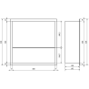 Mexen X-Wall-R įleidžiama lentyna su apsiuvimu ir lentynėle 30 x 30 cm, inox - 1910303010S