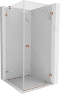 Mexen Lunar-B dešinė pusė atverčiama dušo kabina 80 x 80 cm, skaidri, šlifuotas varis - 832-080-080-65-00-P