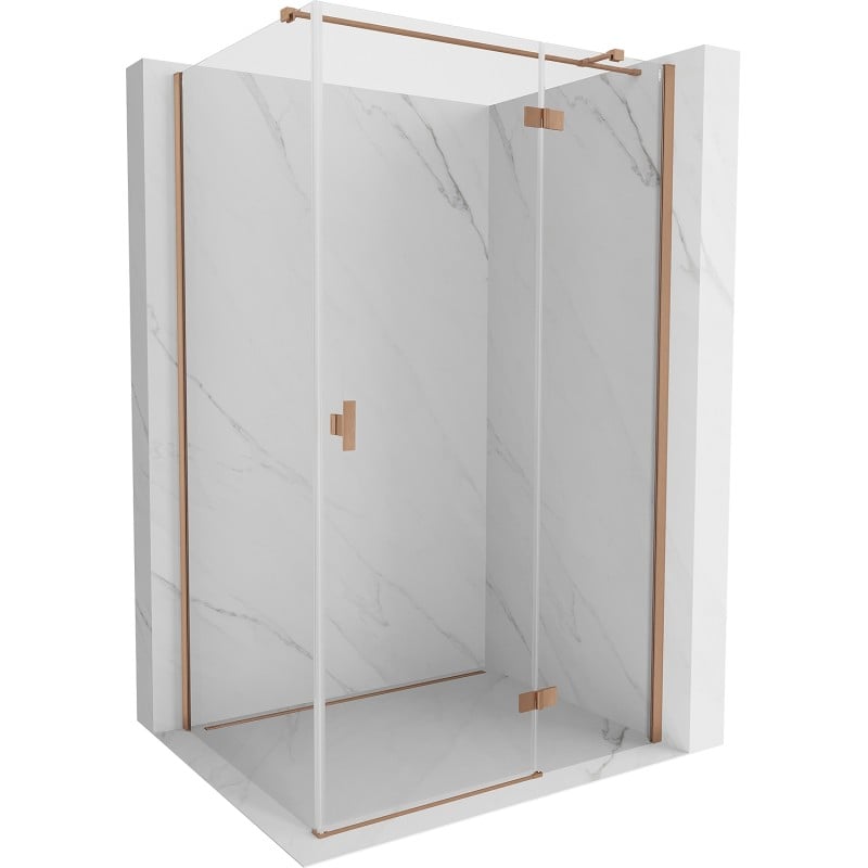 Mexen Mist H T dešinė durų dušo kabina 70 x 95 cm, skaidri, šlifuota vario spalva - 8A5T-070-095-65-00-P