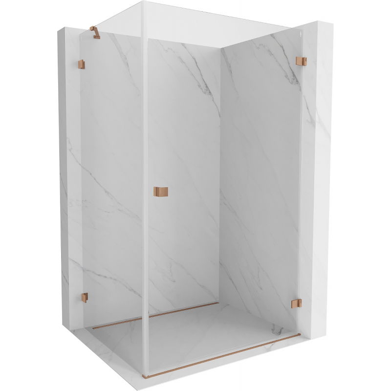 Mexen Lunar-B dešinysis dušo kabina 100 x 80 cm, permatoma, šlifuotas varis - 832-100-080-65-00-P