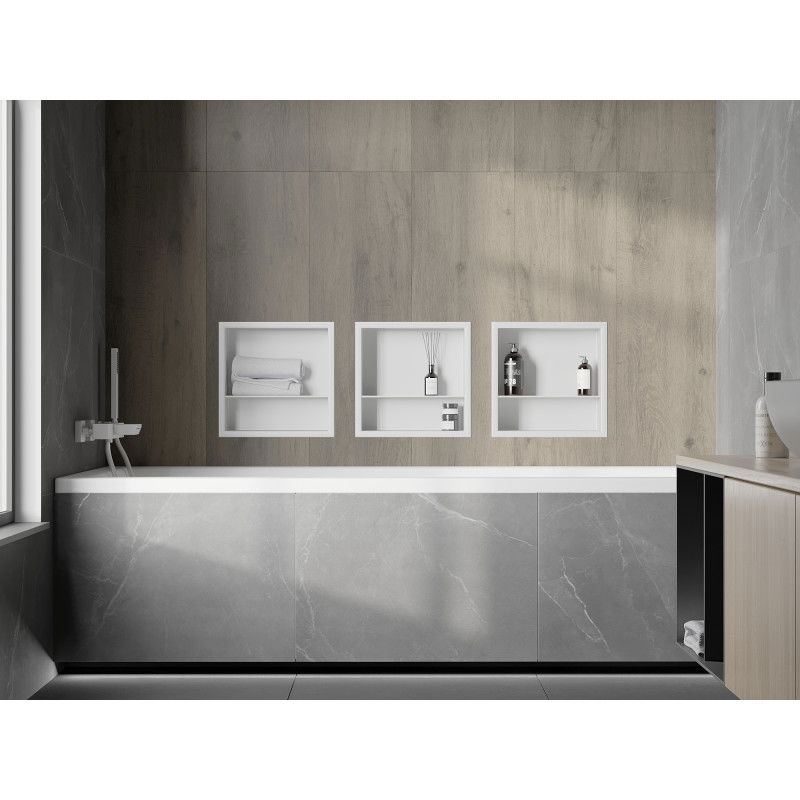 Mexen X-Wall-R nišos lentyna su apvadu ir lentynėle 30 x 30 cm, balta - 1920303010S