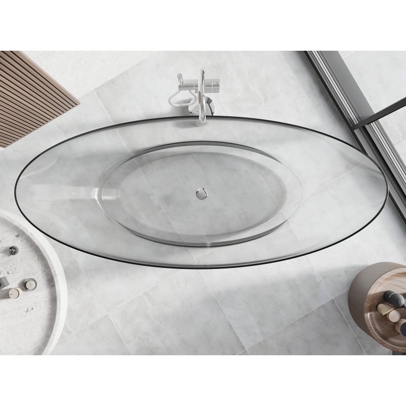 Mexen Vea skaidri laisvai pastatoma vonia skaidri 180 x 80 cm, chromo kamštis - 58091808008