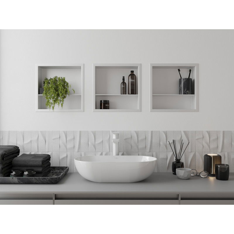 Mexen X-Wall-R nišos lentyna su apvadu ir lentynėle 30 x 30 cm, balta - 1920303010S