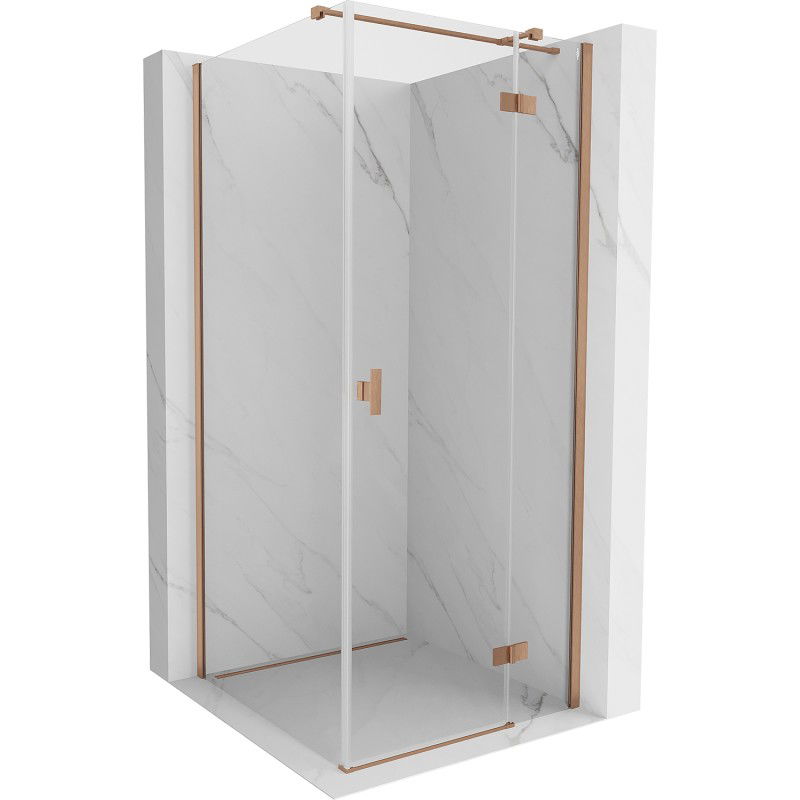 Mexen Mist H T dešinioji atverčiamoji dušo kabina 95 x 95 cm, skaidri, šlifuotas varis - 8A5T-095-095-65-00-P