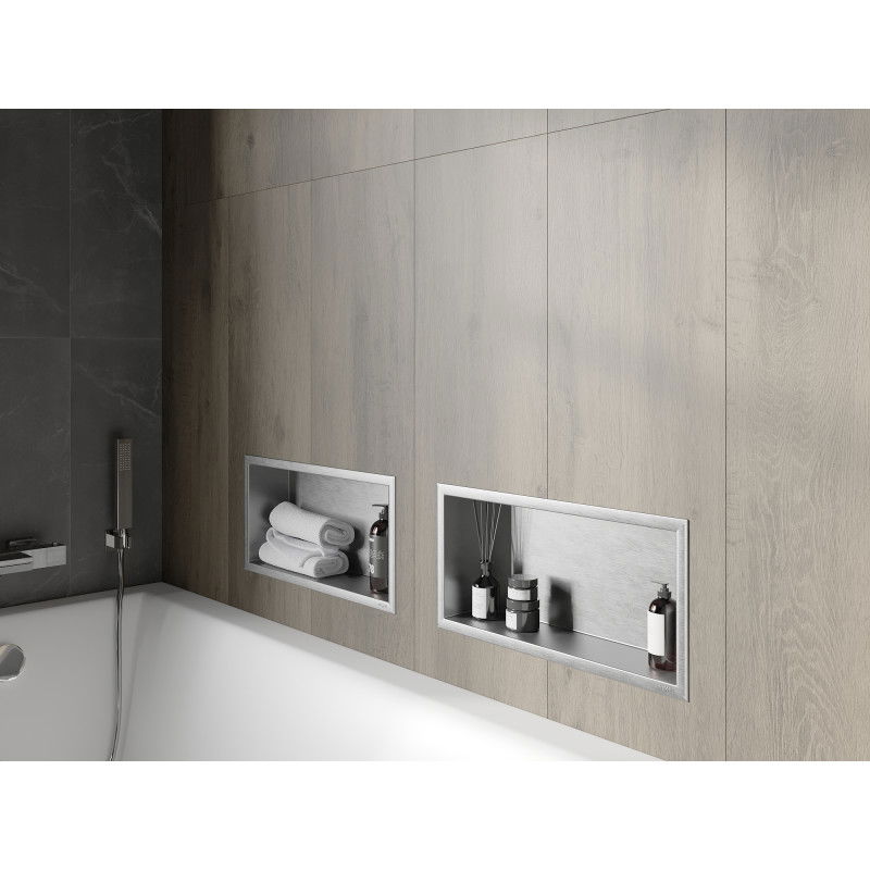 Mexen X-Wall-R nišinis lentyna su apvadu 45 x 20 cm, nerūdijantis plienas - 1910452010