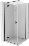 Mexen Mist-H T kairinė dušo kabina 85 x 85 cm, permatoma, juoda - 8A5T-085-085-70-00-L